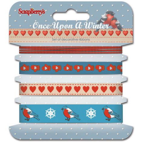 Wstążka dekoracyjna ScrapBerry's Once Upon a Winter, 4szt